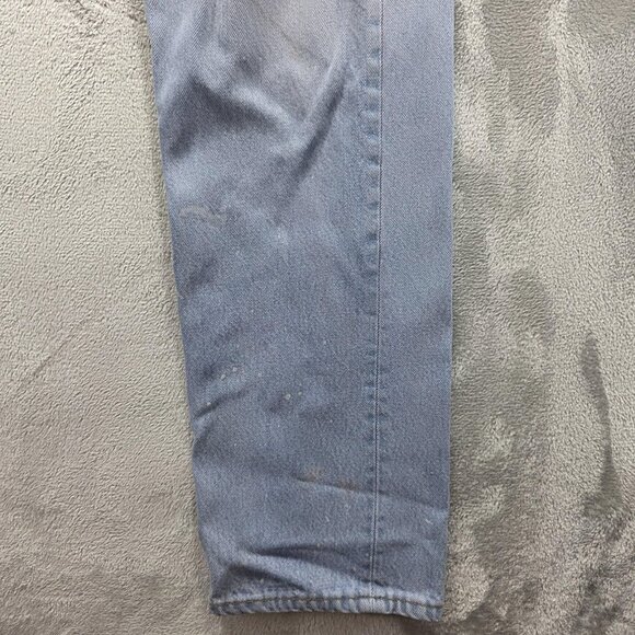 Levis 501 Jeans Mens 33x34 Light Wash Blue Button Fly Straight Leg Paint Stains - Picture 8 of 13